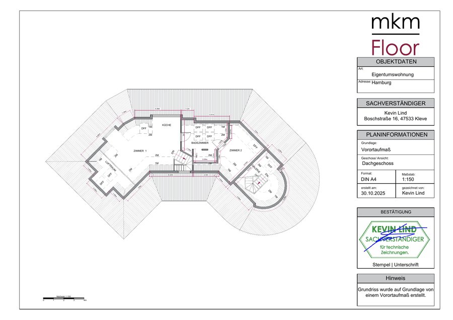 Grundriss Dachgeschosswohnung